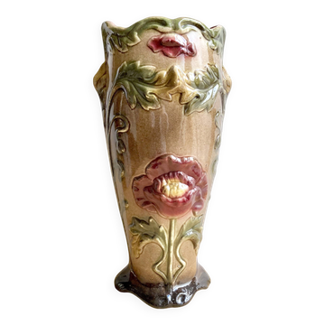 Grand vase Barbotine Art Nouveau Saint-Amand