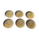 The six Piaf plates in painted terracotta