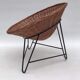 Fauteuil en rotin en forme de panier tissé des années 80, allemagne