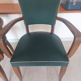 paire de chaises, fauteuils bridges vert foncé