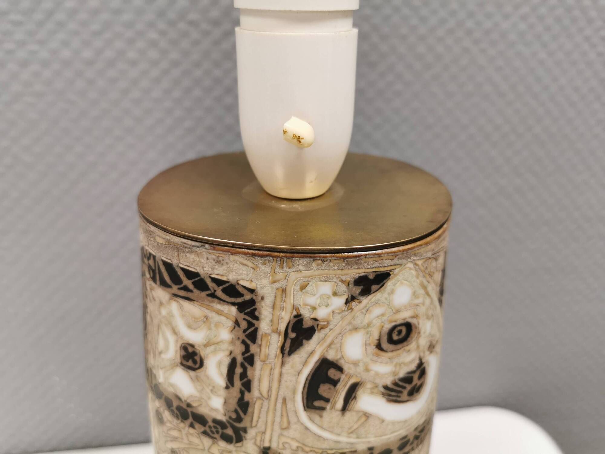 Large ceramic table lamp from Danish Royal Copenhagen.