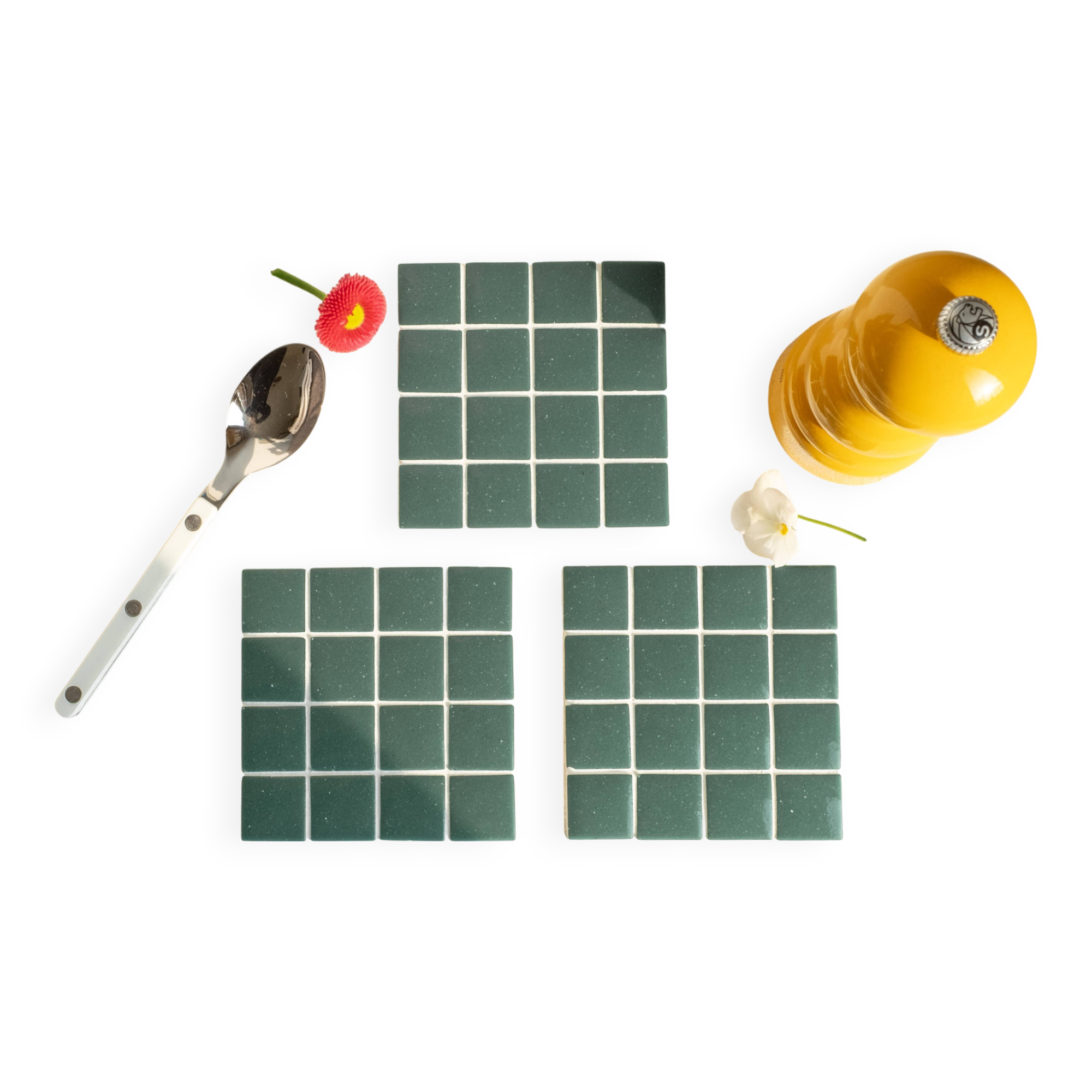 Coasters - Glass enamels - Coasters - Mosaic - Handmade - Set of 4