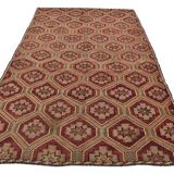 6x10 Geometric Pattern Vintage Kilim Rug, 188x309 Cm
