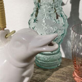 Teapot in the shape of a duck in white ceramic 1960 vintage