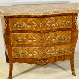 Inlaid chest of drawers Louis XV marble top