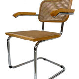 Cesca model design chair with armrests chrome version