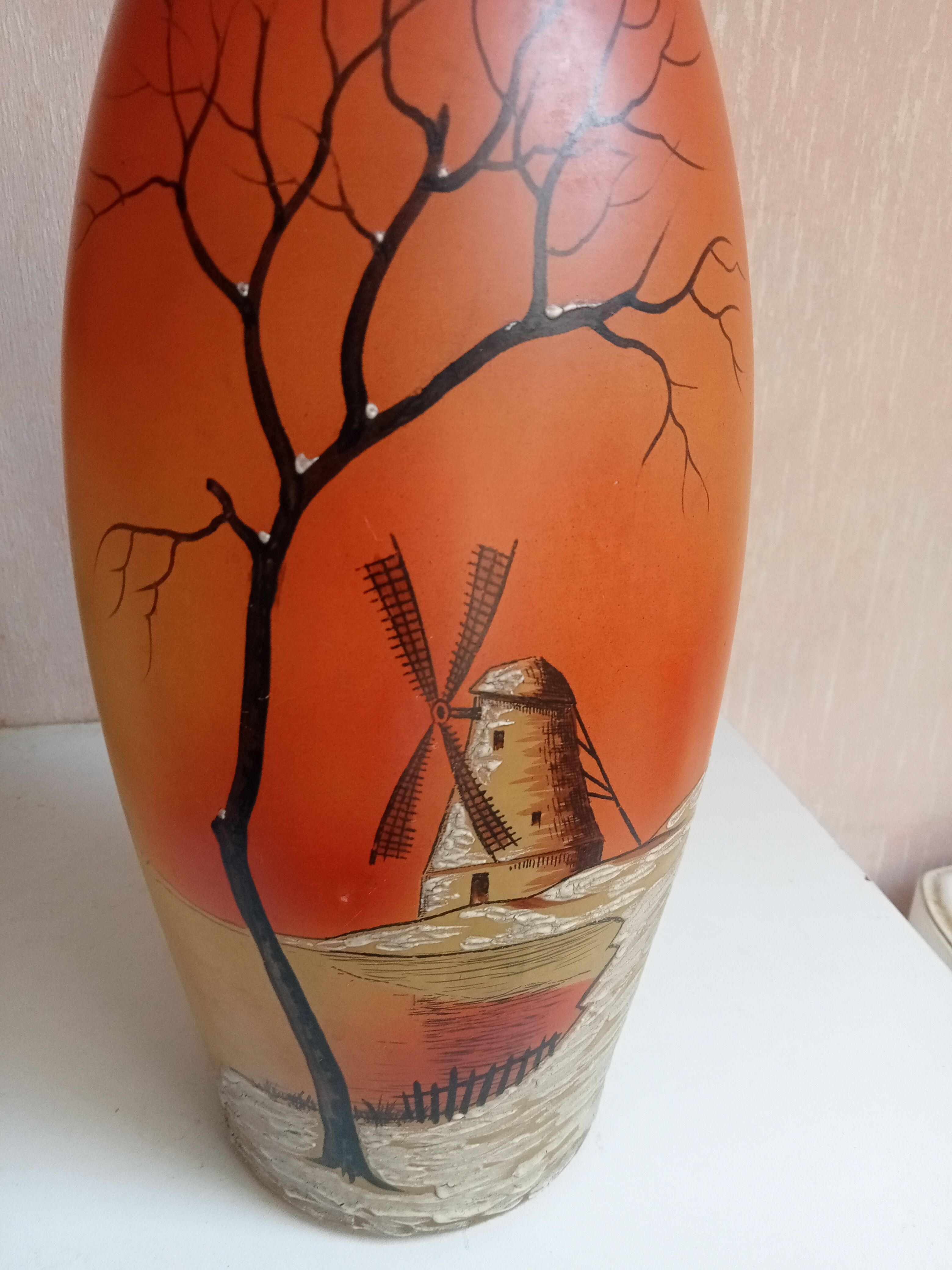old vase signed henri martin painted by hand
