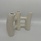 Brutalist vase in white ceramic