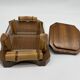 Vintage butter dish in wood, glass and bamboo – 1960s