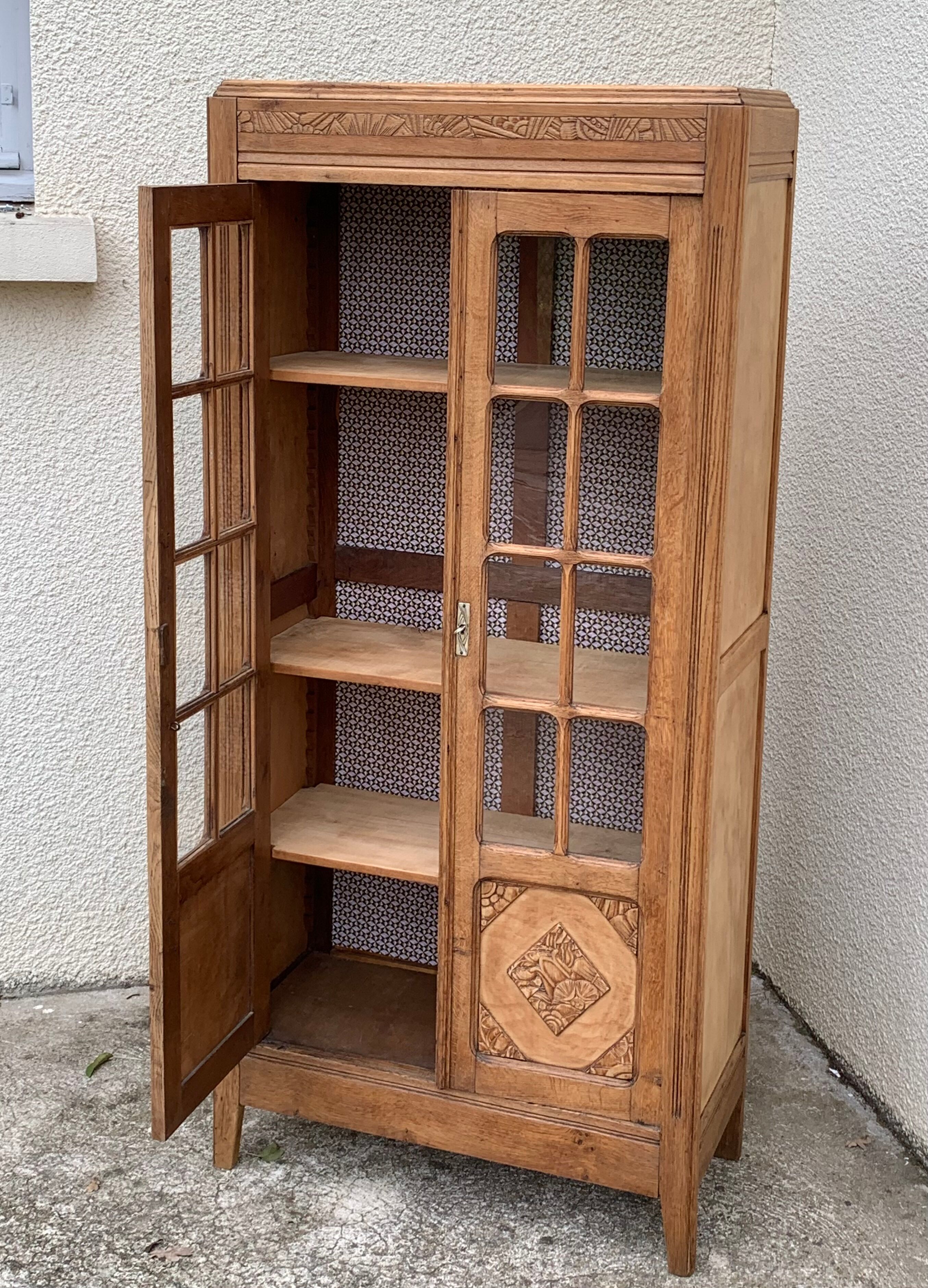Parisian wardrobe glazed art deco 1930 raw wood