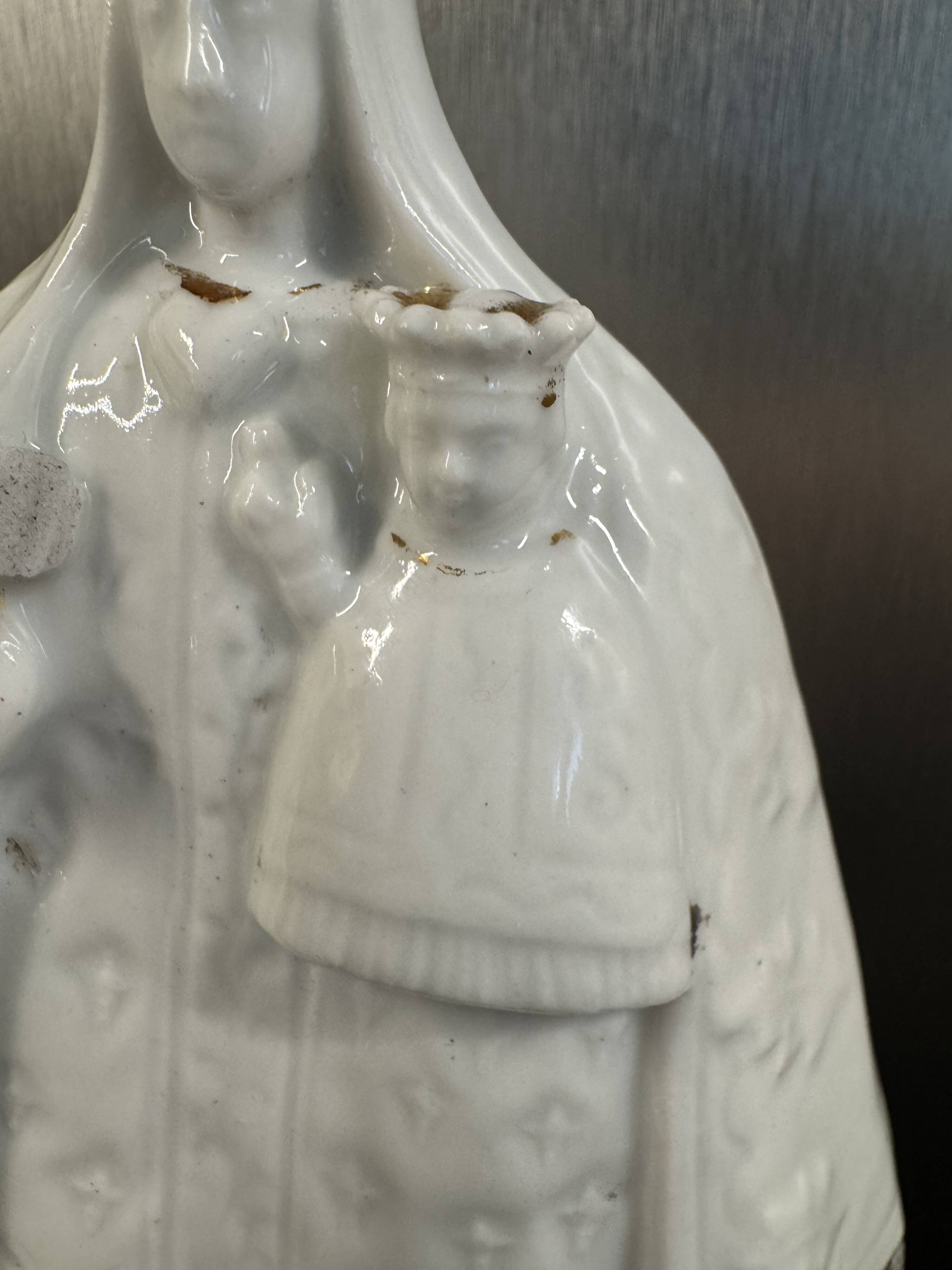 Statue of Notre Dame de Chartres signed MP