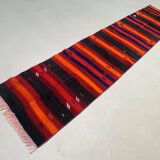 Ancien chemin de Kilim étroit turc 274x61 cm shabby chic, kelim vintage