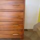Cabinetmaker's chest of drawers - 4 drawers - golden oak - with oblique profile - compass feet - 1950