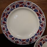 Set of 10 deep plates in Sarreguemines ironstone, "Sermaize" model