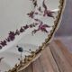 Antique English plate Clarendon P.b.&s – decoration of mauve birds & flowers – Oriental Ivory