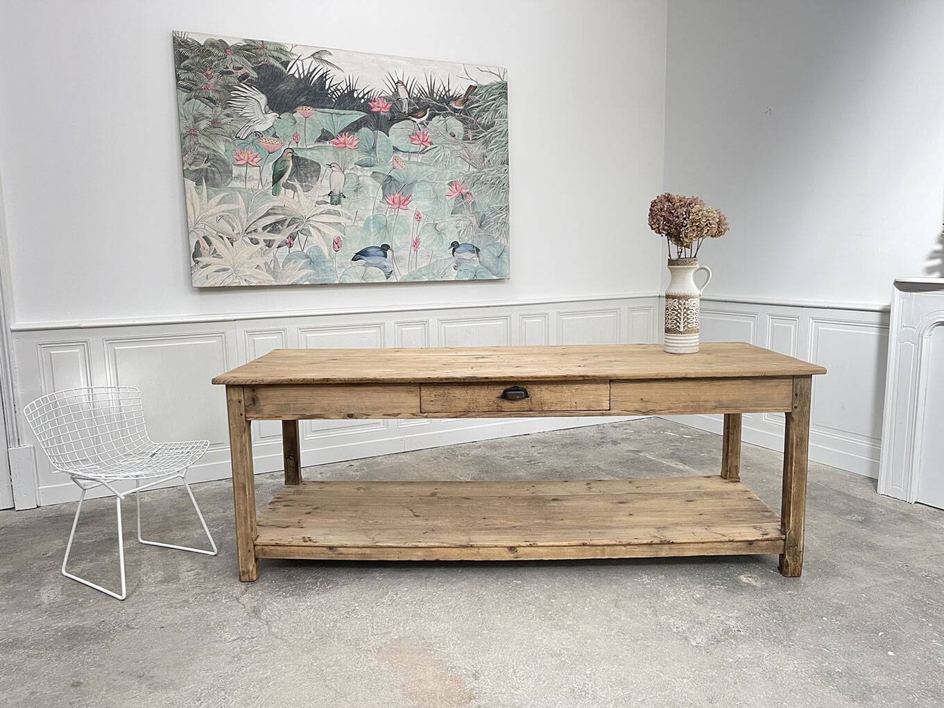 Old pine draper's table