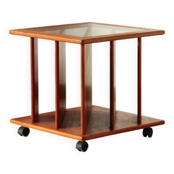 Vintage G Plan teak side table – magazine rack & wheels (1960s)