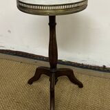 Louis XVI style tripod pedestal table in mahogany and marble