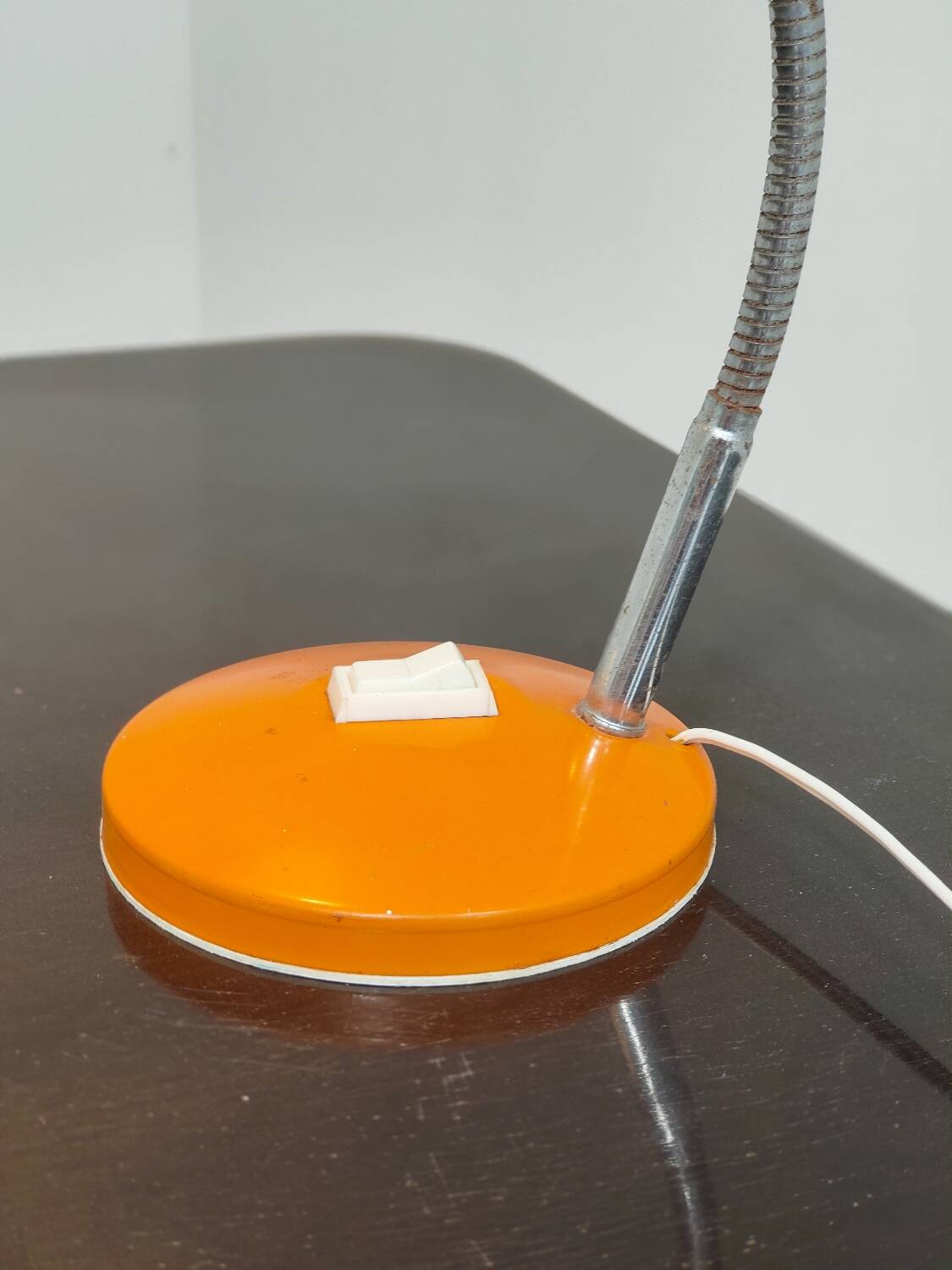 Orange and chrome articulated Cocotte lamp France 1970