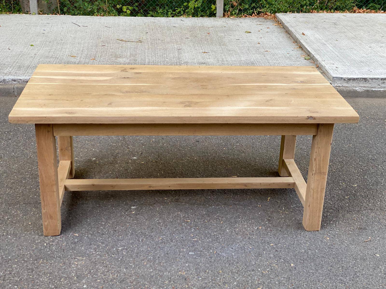 Farmhouse dining table extendable stripped in raw solid oak 180-270cm 1