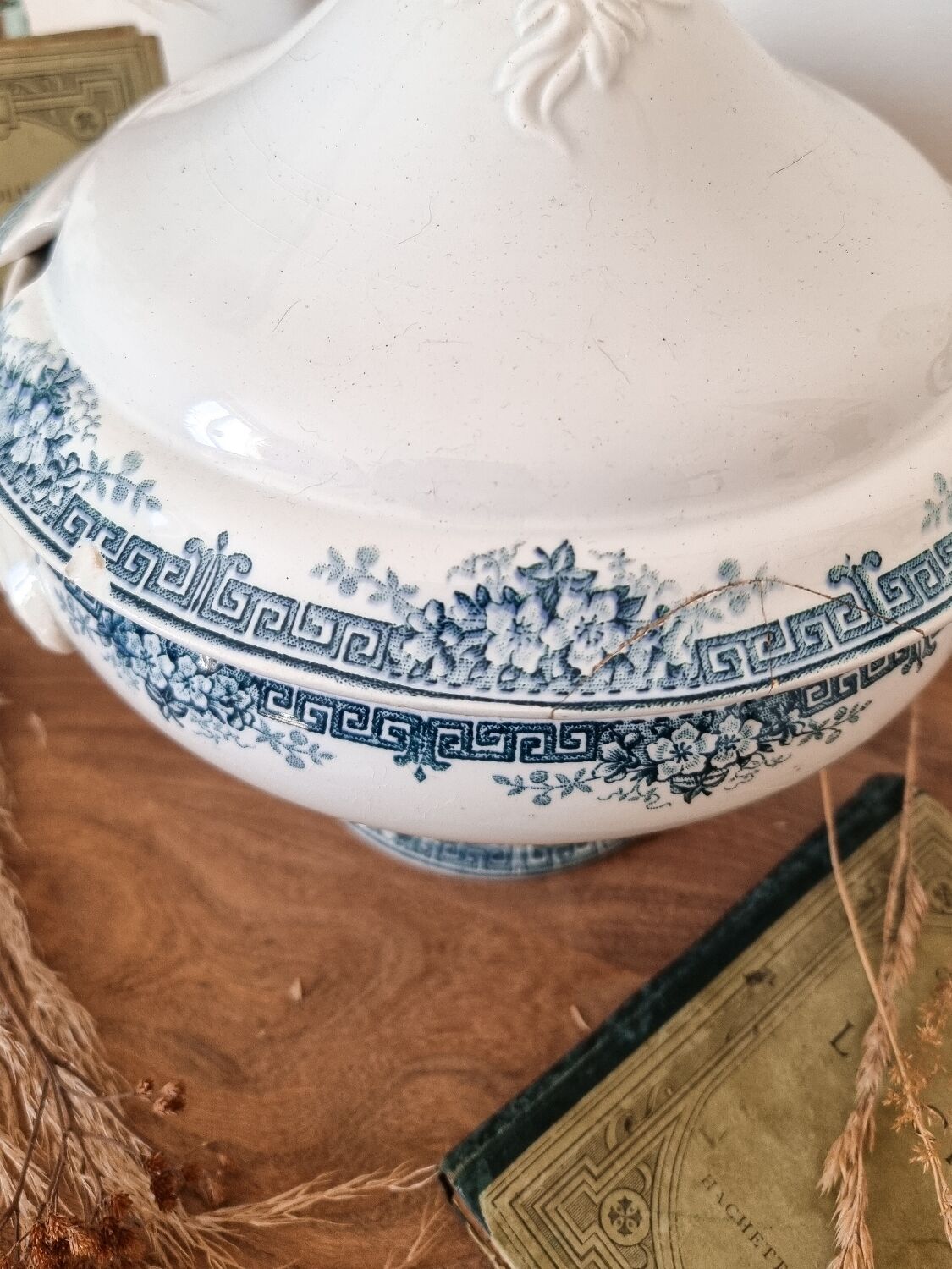 Saint Amand soup tureen, Terre de fer, 19th century