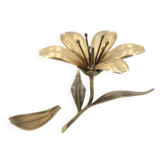 Sculpture fleur en laiton avec coupelles, années 60