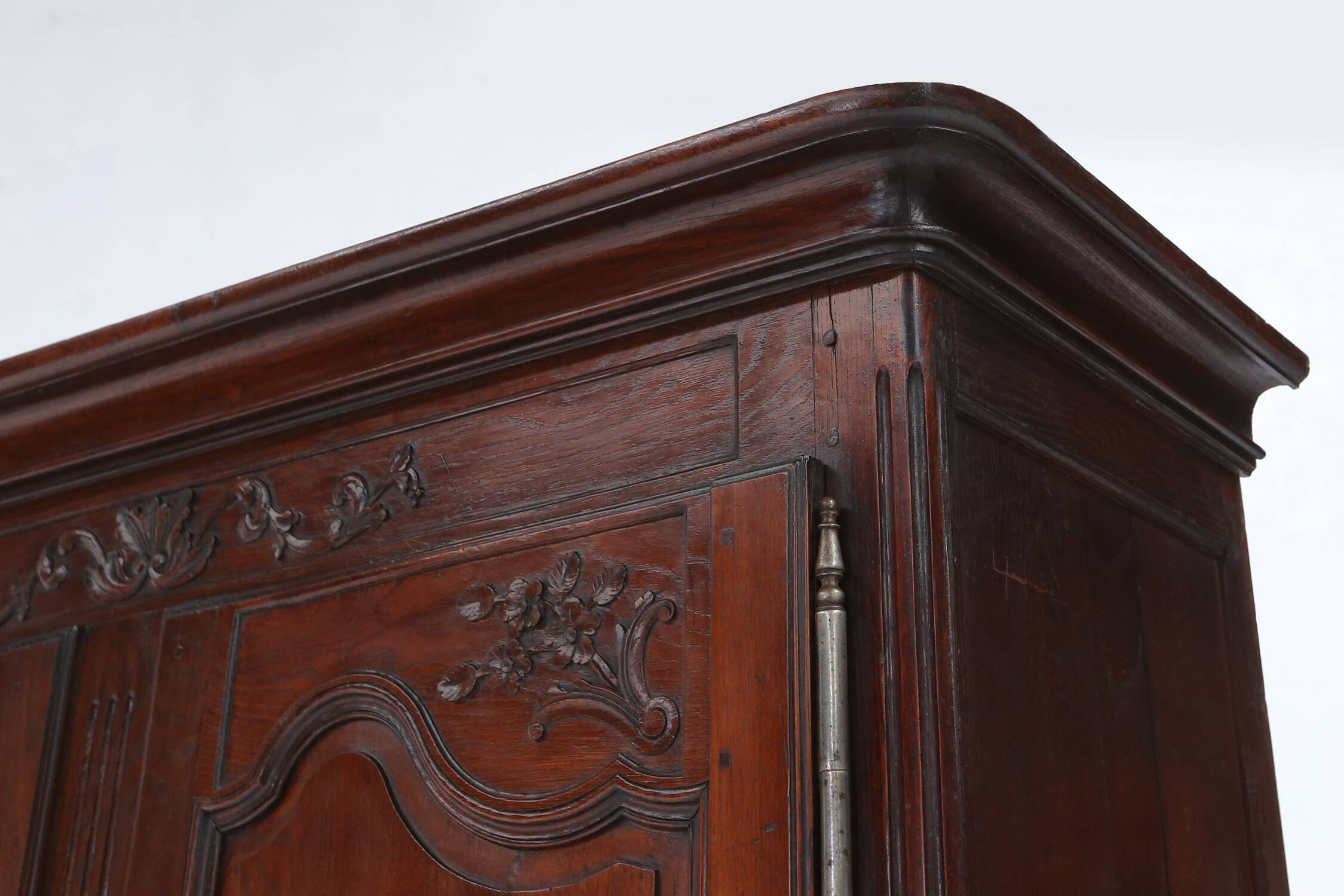 Large French antique carved bridal Armoire in Louis XVI style, 1850