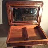 Work table desk 19th century inlaid walnut maple rosewood
