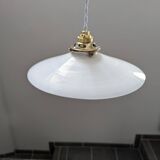 Suspension, Art Deco portable lamp in smooth opaline