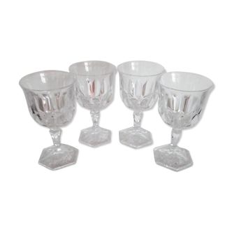 Set de 4 verres à vin rouge cristal d'Arques - Chaumont