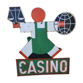 Plaque émaillée "Casino" Cassandre 68x74cm 30's