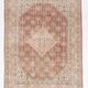 Vintage Turkish carpet in ivory and powder pink, 276 × 382 cm