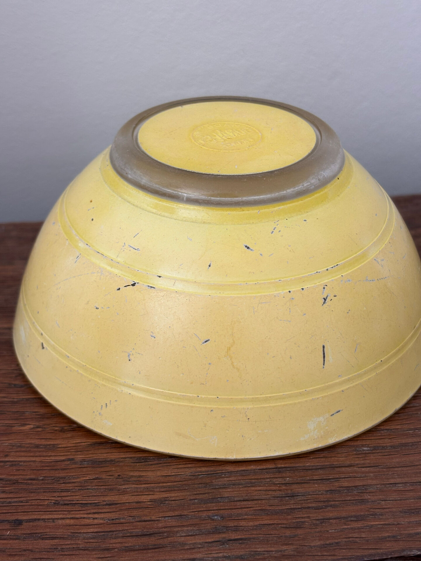 Vintage yellow glass bowl Duralex