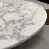 Hugues Poignant coffee table in marble and glass