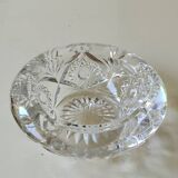 Bohemian cut crystal ashtray/pocket tray. Star/cross-hatched motifs.