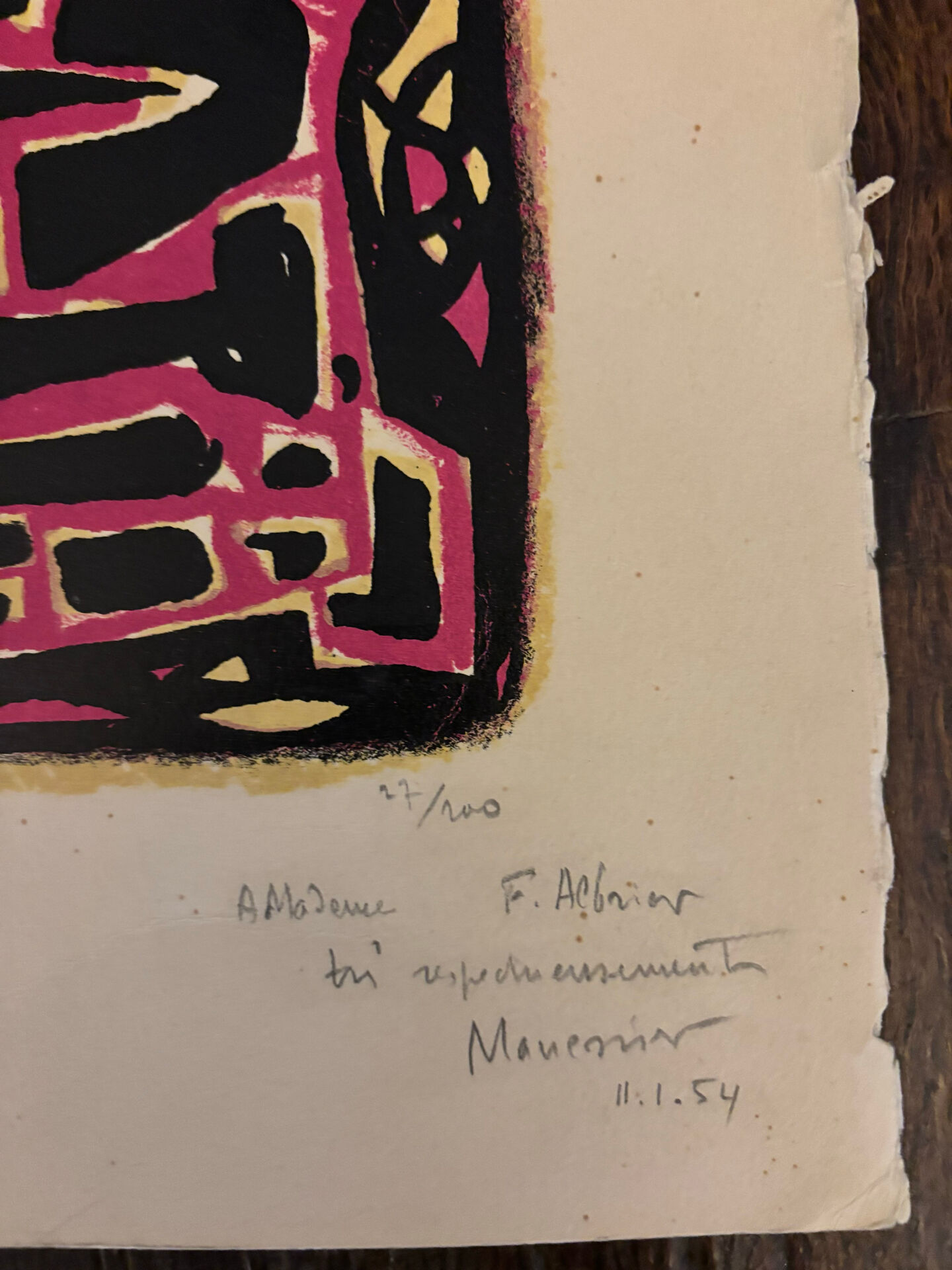 Original Lithograph Alfred MANESSIER 1954 signed numbered XXth Century