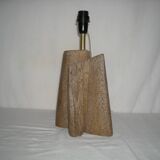 Carved stone lamp base signed from the 70s