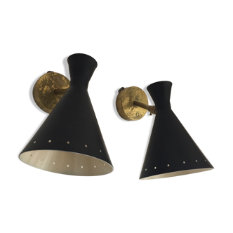 Paire d'appliques de design années 1950