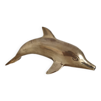 Vintage brass dolphin paperweight