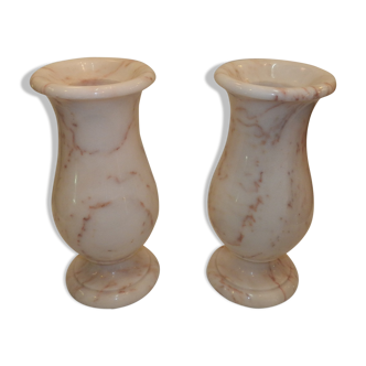 Pair of marble candlesticks
