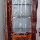 Display case with curved front, Louis XV period, mid-20th century, signed Martin