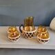 Amber glass and wicker lemonade service