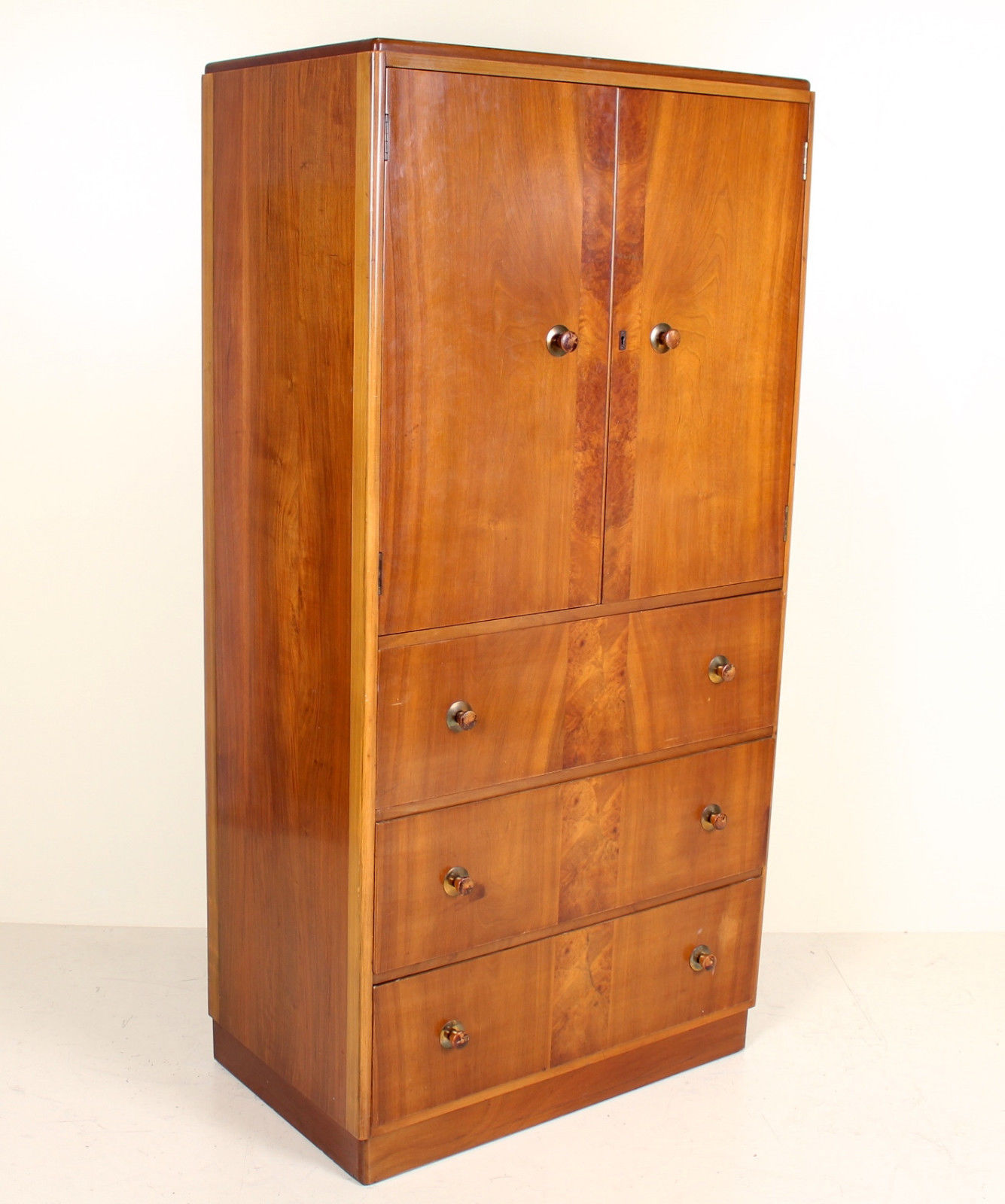 Vintage Gents art deco Walnut Compactum wardrobe