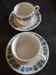 2 tasses + soucoupes blanche décors bleu Luneville