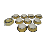 9 cups with saucers and a sugar maker Villeroy and Boch model Biarritz year 50