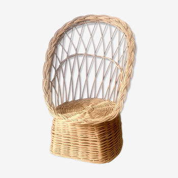 Brown wicker armchair PM