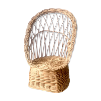 Brown wicker armchair PM