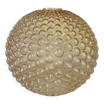 Abat-jour vintage à bulles jaunes, années 1970