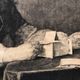 Engraving 1924 le chateau de cartes after chardin, signed berengier pencil, litho etching burin