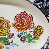 Grand plat ovale fleurs